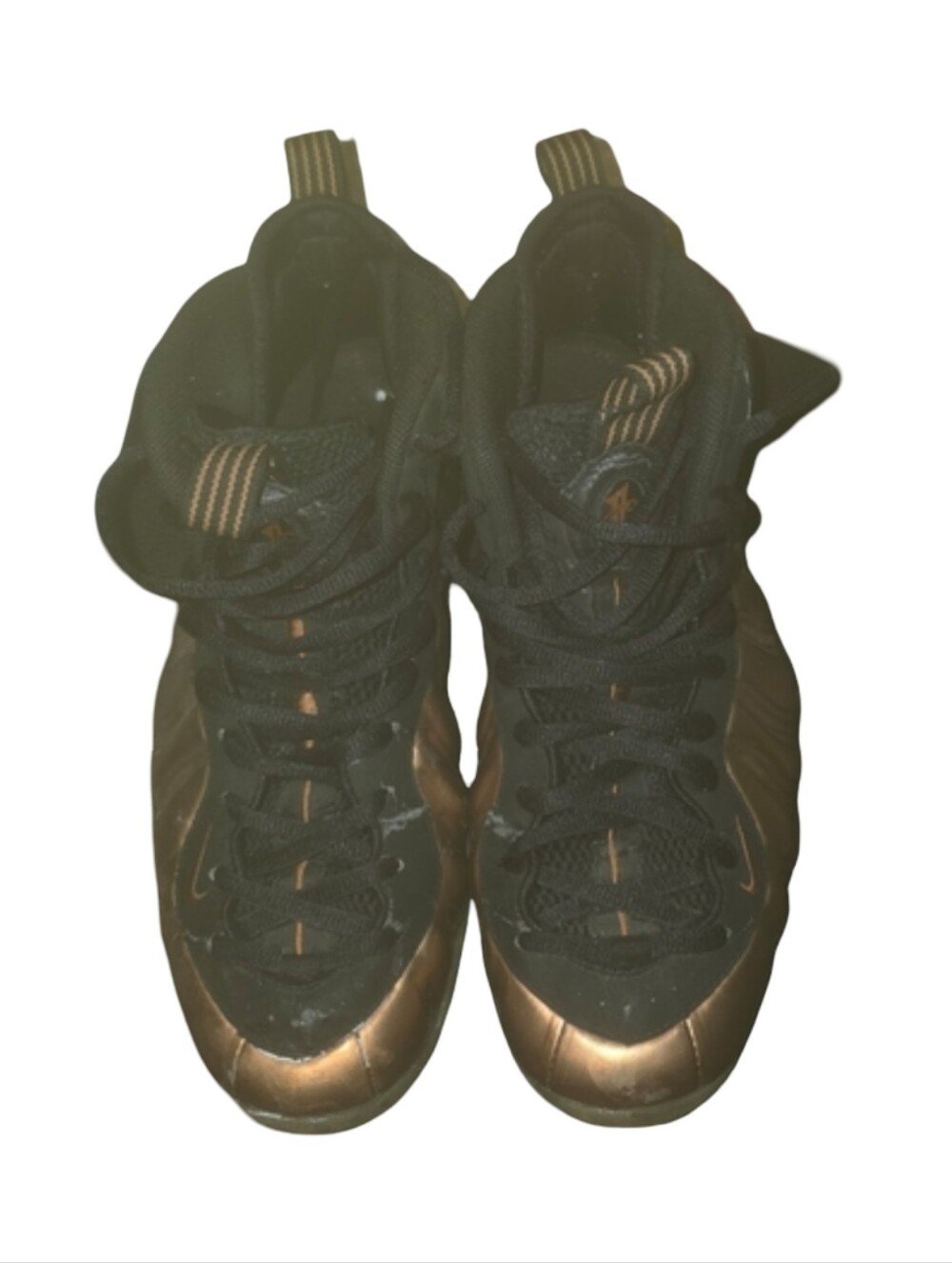 Nike Black and Metallic Copper Foamposite High-Tops